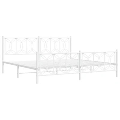 Image de vidaXL Cadre de lit métal avec tête lit/pied blanc 200x200cm