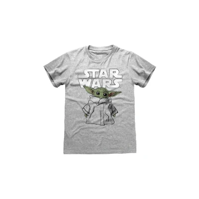 Afbeelding van Henry Tiger STAR WARS Mandalorian Sketch Tshirt print, Heren, Maat: XXL, Heather grey