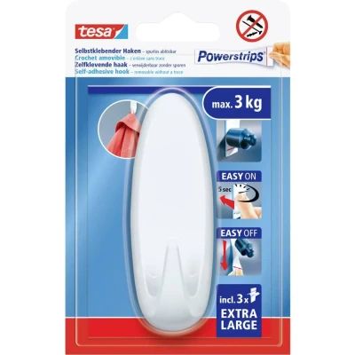 Afbeelding van tesa Powerstrips XL Zelfklevende haak Ovaal Wit Inhoud: 1 stuk(s)
