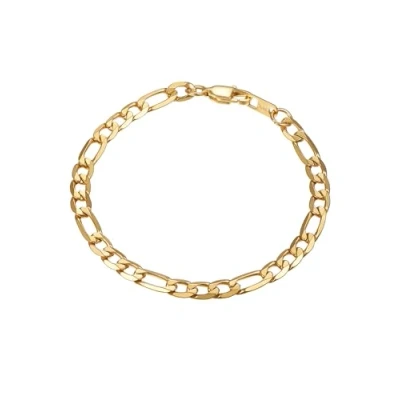 Afbeelding van PROSTEEL Chaîne Bracelet Homme Figaro Doré 21cm Gourmette Garçon Plaqué Or 6mm de Large Hip Hop Style