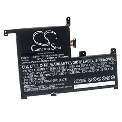 Afbeelding van vhbw Batterij compatibel met ASUS Zenbook UX561UA BO039T, BO049T, BO051T Laptop (4500 mAh, 11,52 V, Li polymeer)