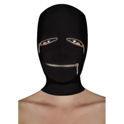 Afbeelding van BDSM masker met ritsjes over de ogen en mond