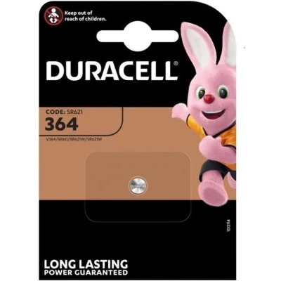 Afbeelding van Duracell batterij zilveroxide, knoopcel, 364, SR60, 1,5 V horloge, blisterverpakking (1 pack)