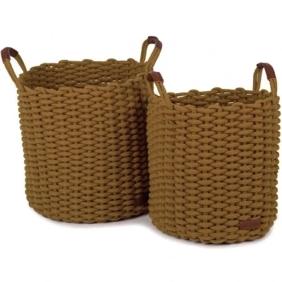 Afbeelding van KidsDepot Opbergmanden Korbo Maat L Ocher (set van 2)