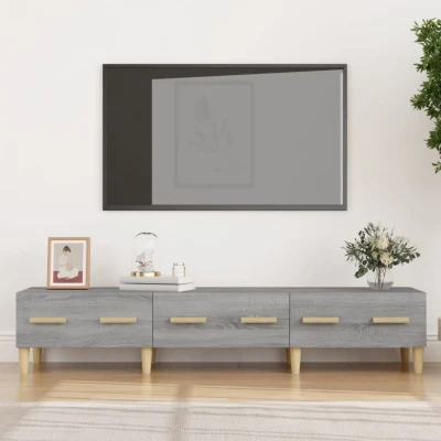 Afbeelding van Tv meubel 150x34,5x30 cm bewerkt hout grijs sonoma eikenkleurig