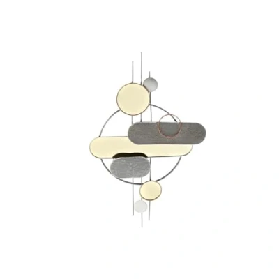 Afbeelding van Wanddecoratie DKD Home Decor Grijs Gouden Metaal PVC Modern (130 x 5 80,6 cm)