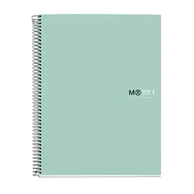 Afbeelding van Miquelrius The Original Colors A4 notitieboek, 80 vellen, 90 g/m² en 1 kleurband, horizontale strepen 7 mm, 4 gaten, hardcover van gelamineerd karton, aqua