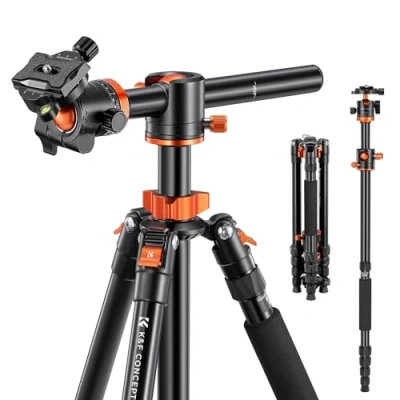 Afbeelding van K&amp;F Concept camera statief, 170 cm camera, aluminium monopod videostatief met Midden Kolom, professionele fotostatief metalen kogelgewricht voor Canon DSLR (TM2515T1)