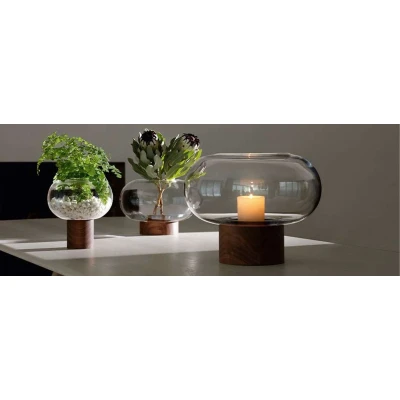 Afbeelding van L.S.A. Oblate Vaas 35 cm Orange / Glass
