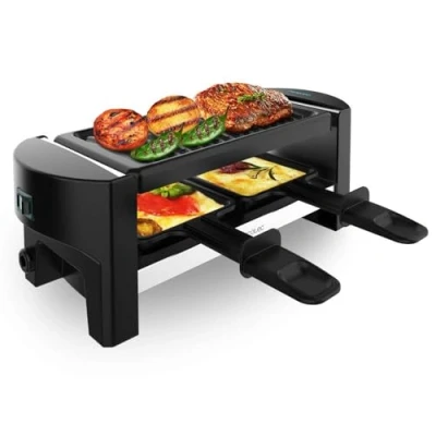 Afbeelding van Cecotec Raclette Cheese&amp;Grill 3200 Pocket. 2 personen, 320 W, afwerking van roestvrij staal, grillplaat met antiaanbaklaag, inclusief pannen en 1 spatel