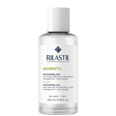 Afbeelding van Rilastil Acnestil Micropeeling peeling en seboregulator met salicylzuur niacinamide helpt acne onvolkomenheden te verminderen 100 ml