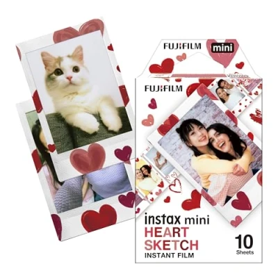 Afbeelding van Fujifilm Instax Mini Film Heart Sketch Instant fotopapier 1 x 10 stuks