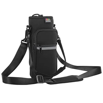 Afbeelding van Nuovoware bidondraagtas, bidonhouder, verstelbare schouderriem 2 zaksling Neopreen mouw Sport bidonaccessoires voor wandelen reizen Campi