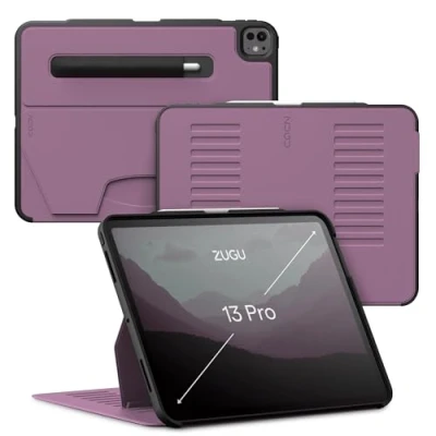 Afbeelding van Zugu case iPad Pro 13 (M4) 2024 oersterke luxe flip over volledige 360˚ bescherming met multifunctionele standaard functie geschikt voor Apple Pencil Berry