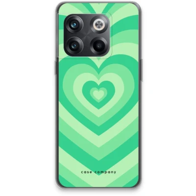 Afbeelding van Case Company® hoesje geschikt voor OnePlus 10T Hart Groen Soft Cover Telefoonhoesje Bescherming aan alle Kanten en Schermrand