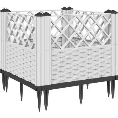 Afbeelding van Plantenbak met pinnen 43,5x43,5x43,5 cm polypropeen wit