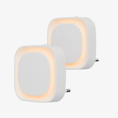 Afbeelding van YUNLEX Set van 2 nachtlampjes met schemeringssensor, indirect licht, instelbare helderheid voor kinderkamer, hal, trap, slaapkamer, keuken, badkamer, barnsteen