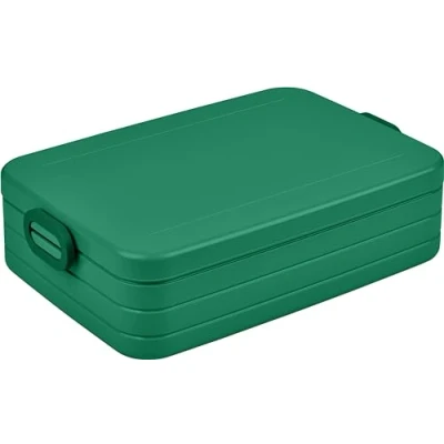Afbeelding van Mepal Grote lunchbox om mee te nemen, voor 4 boterhammen of 8 sneetjes brood, met vakken, geschikt volwassenen, lichtgroen