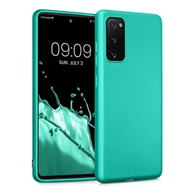 Afbeelding van kwmobile telefoonhoesje geschikt voor Samsung Galaxy S20 FE Hoesje smartphone Back cover in metallic turquoise