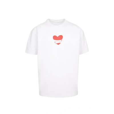 Afbeelding van Merchcode HUGS &amp; LOVE Heart HUG Heavy Oversize Tshirt print, Heren, Maat: Large, White