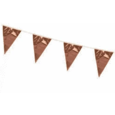 Afbeelding van Vlaggenlijn slinger Rose Goud metallic 10 meter