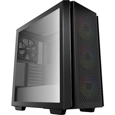 Afbeelding van DeepCool CG560 Mid Tower ATX PC Case, 3x Pre Installed 120mm ARGB Fans, 1x 140mm Fan, Airflow Front Panel, Tempered Glass Side 5V Motherboard Control, 2xUSB:3.0/1xAudio