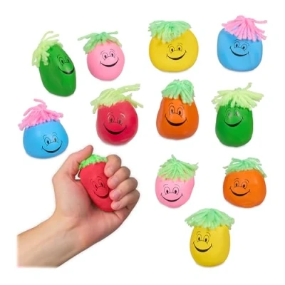 Afbeelding van anti stressballen kinderen set van 12 voor de hand gezicht knijpbal 6 cm