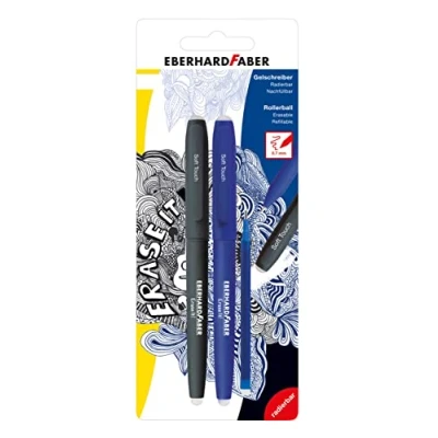 Afbeelding van Rollerbal uitgumbaar zwart en blauw