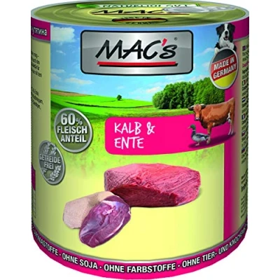 Afbeelding van MAC’s Hondenvoer Natvoer Blik 70% Kalf &amp; Eend 6 x 400g