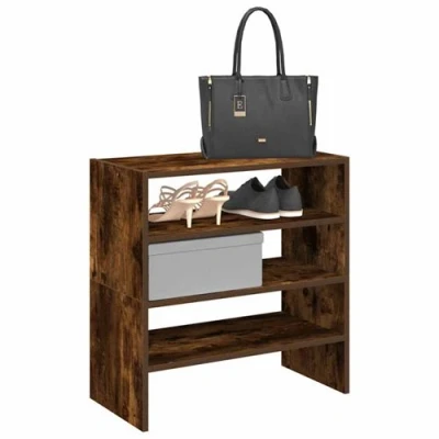 Image de vidaXL Étagères à chaussures 2 pcs empilable chêne fumé 60x30x30,5 cm858866