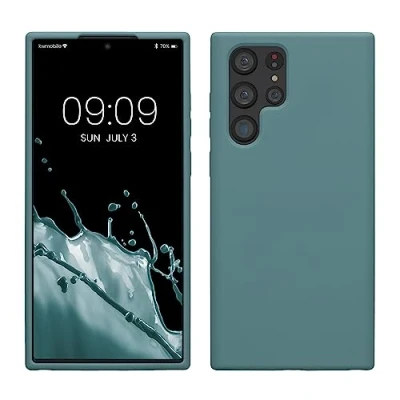 Afbeelding van kwmobile telefoonhoesje geschikt voor Samsung Galaxy S22 Ultra Hoesje met siliconen coating Smartphone case in antieksteen