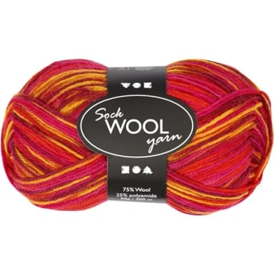 Afbeelding van Creotime Sokkengaren L: 200m Rood/oranje Harmonie 50gr