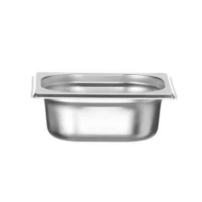 Afbeelding van HENDI Gastronorm bak, GN 1/6, hittebestendigheid 40 C tot 300 C, te gebruiken in convectieovens, koelkasten, waterbaden, chafing schijven, 1 l, 176 x 162 65 mm, roestvrij staal