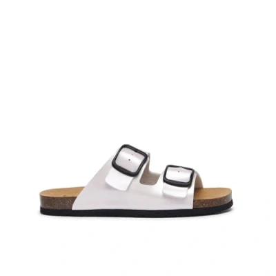 Afbeelding van SCHOLL Jackie 2 straps Synthetic laminated leather Silver Dames Sandalen Zilver Maat 42
