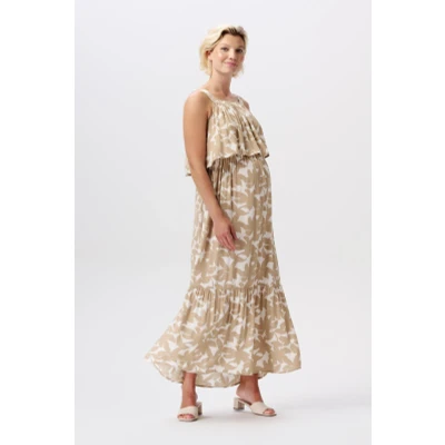 Image de Maxi Zwangerschapsjurk met voedingsfunctie Han White Pepper Big Flower XS