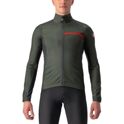 Afbeelding van Castelli SQUADRA STRETCH fietsjas MILITARY GREEN/DARK GRAY Mannen maat S