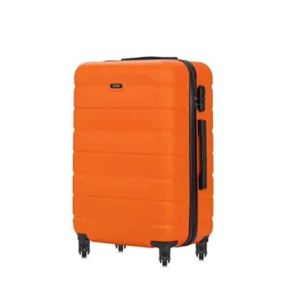 Afbeelding van OCHNIK Handbagage reiskoffer 72 x 47 29 cm, middelgroot, met 4 wielen, digitaal hangslot, duurzaam, ABS, Oranje