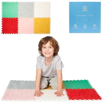 Afbeelding van puzzelmat, sensorische mat voor kinderen met autisme, vloermat, in elkaar grijpende verkenning, massagemat, sensorisch speelgoed, tactiele mat,