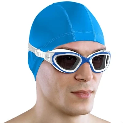 Afbeelding van AqtivAqua DX Zwembril Kinderen Volwassenen Vrouwen Mannen (Blauw&amp;Wit, gepolariseerd)