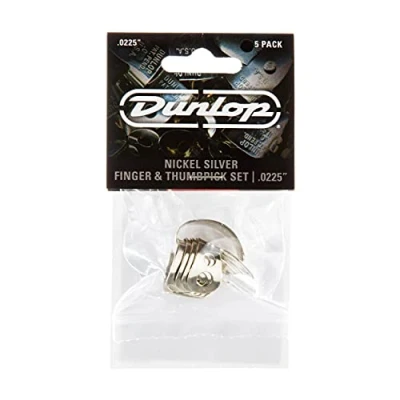 Afbeelding van Dunlop nikkel zilver Tube Fingerpicks 0,225&quot;, Players pakket 5 st. Plectrum set
