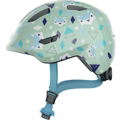 Afbeelding van ABUS Smiley 3.0 Kinderhelm Fietshelm met diepe snit, kindvriendelijke ontwerpen en ruimte Voor een vlecht meisjes jongens Lichtgroen patroon, maat M