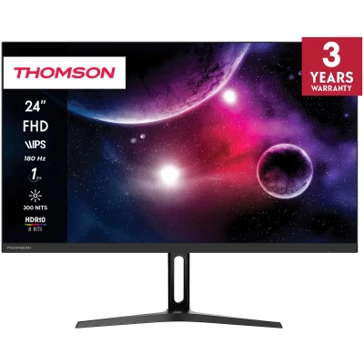 Afbeelding van Thomson 24 inch Full HD Gaming Monitor, 180Hz IPS paneel, 1ms reactietijd, Dual HDMI, Adaptive Sync, VESA 75x75 ondersteuning, zwart, M24FG2Y14