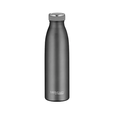 Afbeelding van TC Bottle Thermosfles 0,50 liter, roestvrij staal, volledig lekvrij, voor school, kantoor, steengrijs, 12 uur warm/24 koud, drinkfles