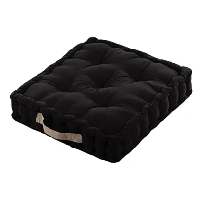 Afbeelding van Lovely Casa Vloerkussen 45 x 10 cm Duo zwart linnen C51490261