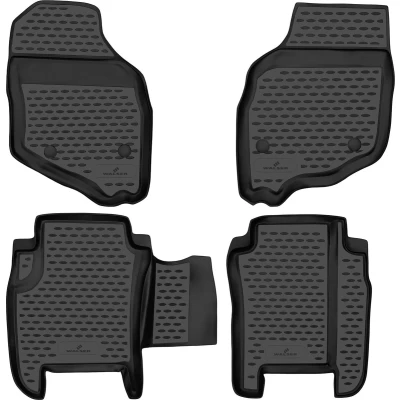 Afbeelding van WALSER XTR 75271 Vloermatset Waterdicht Rubber voor en achter Zwart Op maat gemaakt