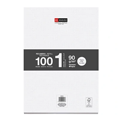 Afbeelding van Miquelrius 100 vellen vervangend papier zonder perforatie, DIN A4, 90 g
