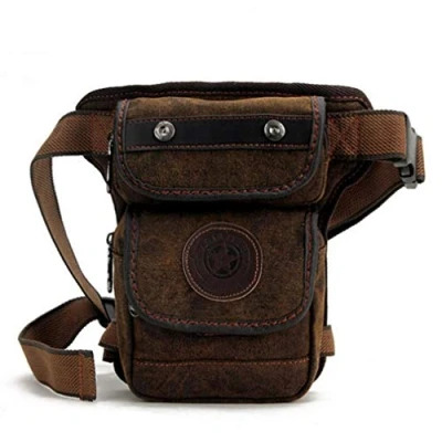 Afbeelding van Canvas Heuptas Drop Beenzak voor Mannen Tactische Wandelen Reizen Outdoor Klimmen Motorcycle Bike Rider Fietsen Fanny Pouch