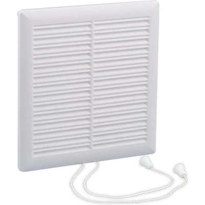 Afbeelding van Nedco afsluitbaar ventilatierooster De Luxe 200x200mm met trekkoord kunststof wit