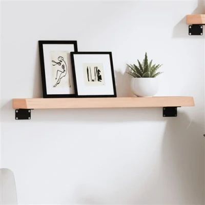 Afbeelding van Wandschap 60x10x4 cm onbehandeld massief eikenhout