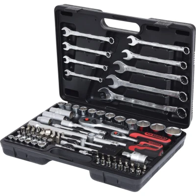 Afbeelding van KS Tools Doppenset 1/4′′ + 1/2′′ Steek Ringsleutels 82 delig
